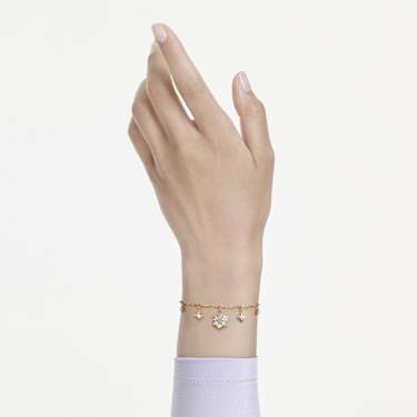 Pulsera Magic, Tallas mixtas, Copo de nieve, Blanca, Acabado en oro de 18 quilates - Swarovski, 5757800