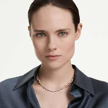Constella สร้อยคอ, เจียระไนทรงกลม, ขาว, ตกแต่งผิวด้วยโรสโกลด์ 18K - Swarovski, 5760991