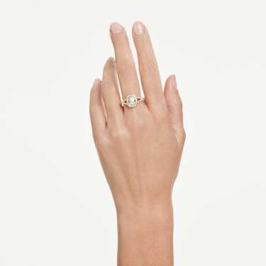 Bague Una Angelic, Taille coussin, Blanche, Doré à l’or 18 carats (750/1000) - Swarovski, 5762626