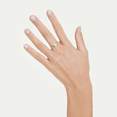 Attract Yüzük, Kare kesim, Pavé, Beyaz, 18k altın rengi yüzey - Swarovski, 5764193
