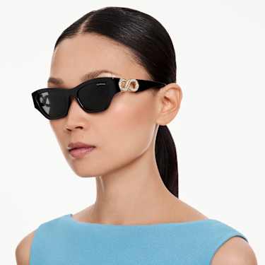 Sunglasses, Cat-eye shape, SK6076, Black - Swarovski, 5767700