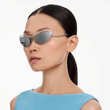 Gafas de sol, Forma de ojo de gato, SK7048, Tono plateado - Swarovski, 5767707