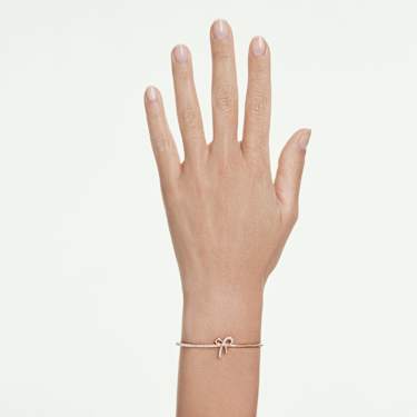 Hyperbola 手镯, 混合切割, 蝴蝶结, 白色, 玫瑰金色饰面 - Swarovski, 5772505