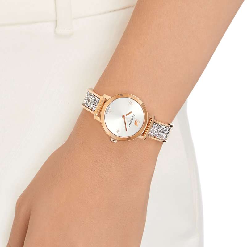 柔らかな質感の スワロフスキー風 腕時計 ブレスレット