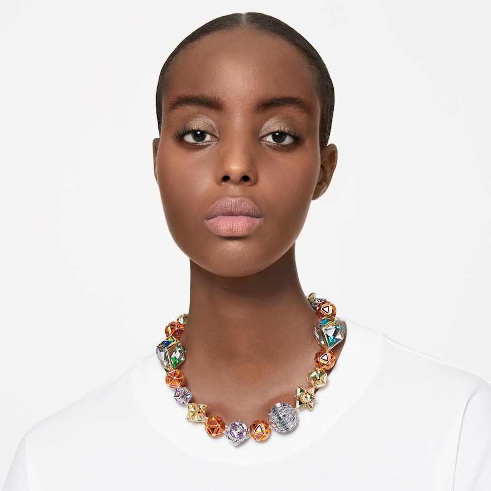 Curiosa necklace, Magnetic closure, Multicoloured, Mixed metal finish by SWAROVSKI