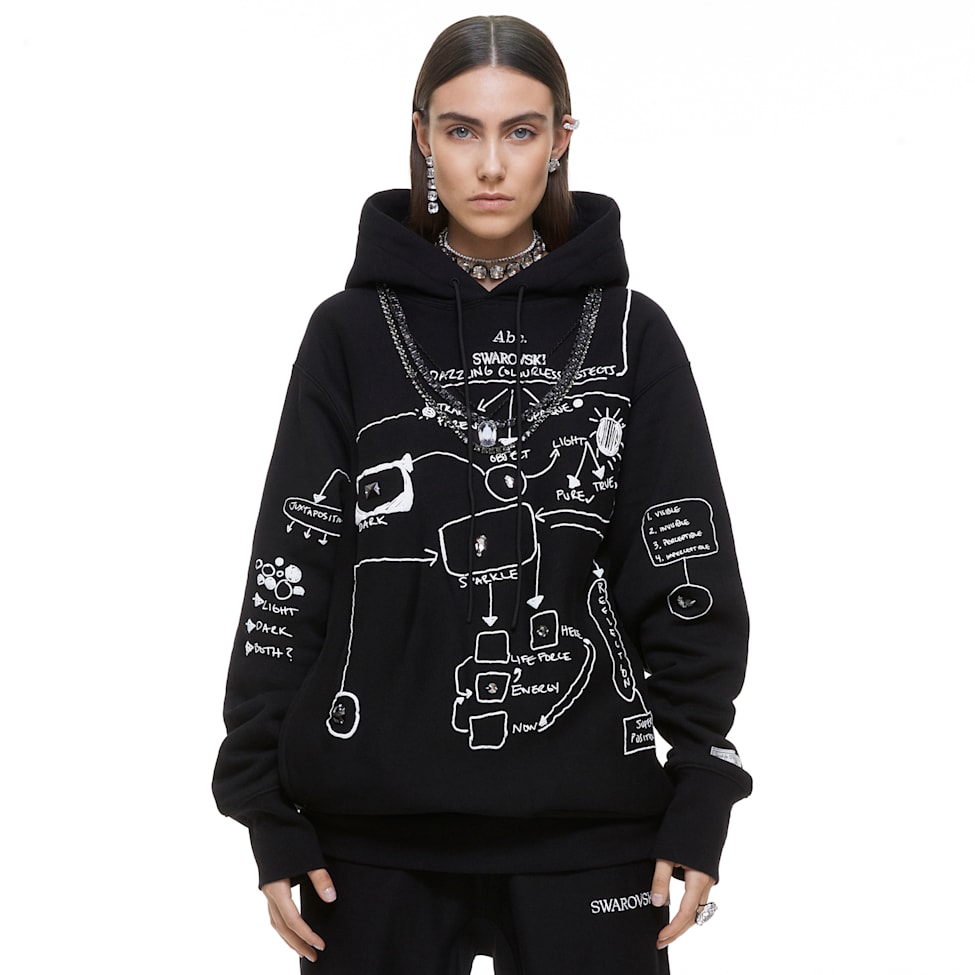 ADVISORY BOARD CRYSTALS, Dazzling Colorless Objects hoodie, Black by SWAROVSKI