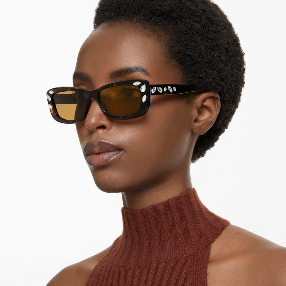 Sunglasses, Rectangular shape, SK6008, Brown by SWAROVSKI