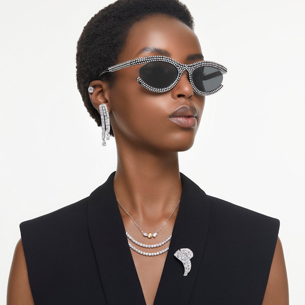 Sunglasses, Oval shape, SK6006, Black by SWAROVSKI