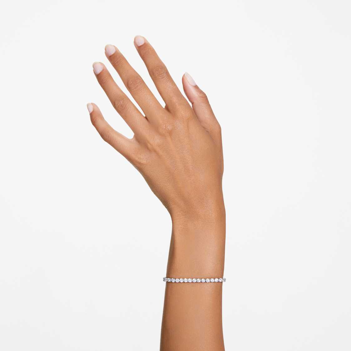 Bransoletka Matrix Tennis, Szlif okrągły, Biała, Powłoka z rodu - Swarovski, 5648936