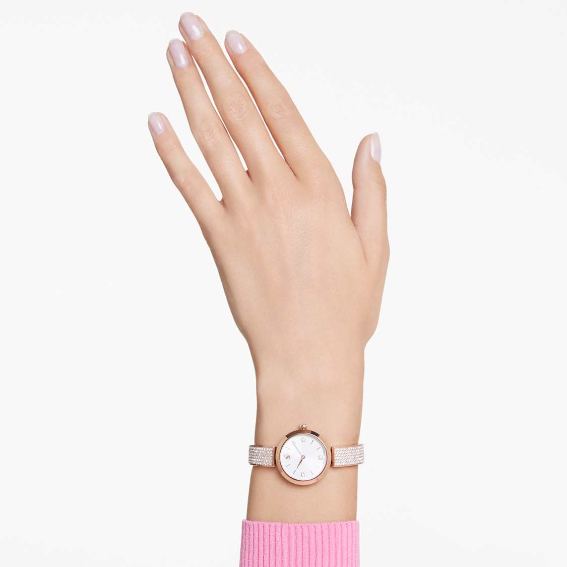 Illumina watch, Swiss Made, Metal bracelet, Rose gold tone, Rose gold-tone finish by SWAROVSKI