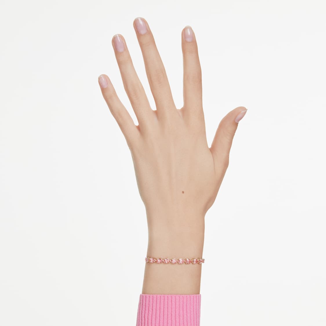 Matrix Tennis bracelet, Pear cut, Pink, Gold-tone plated by SWAROVSKI