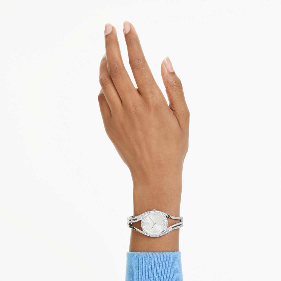 Hyperbola bangle watch, Swiss Made, Stainless steel by SWAROVSKI