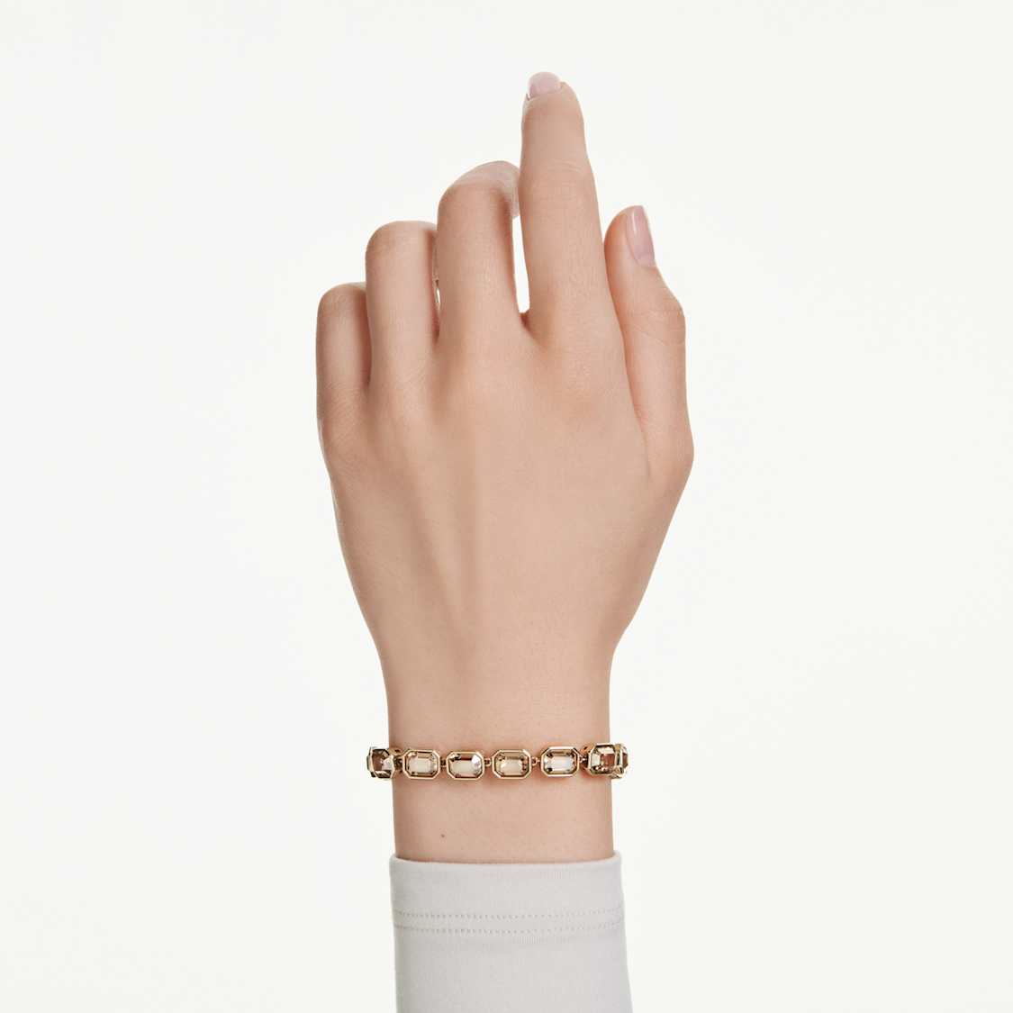Millenia bracelet, Octagon cut, Gold-tone plated by SWAROVSKI