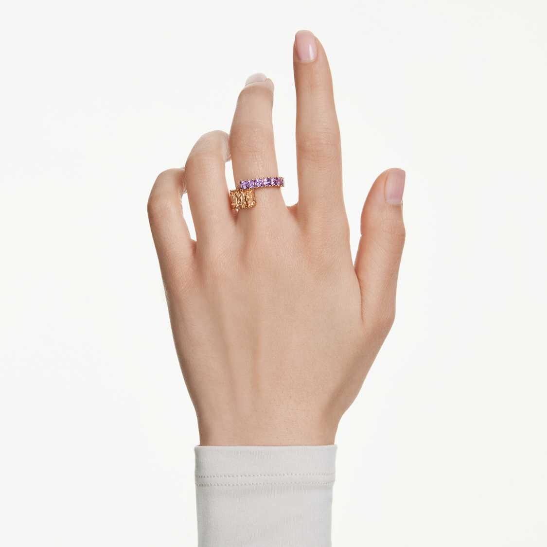 Matrix ring, Mixed cuts, Multicolored, 18K gold finish - Swarovski, 5722448