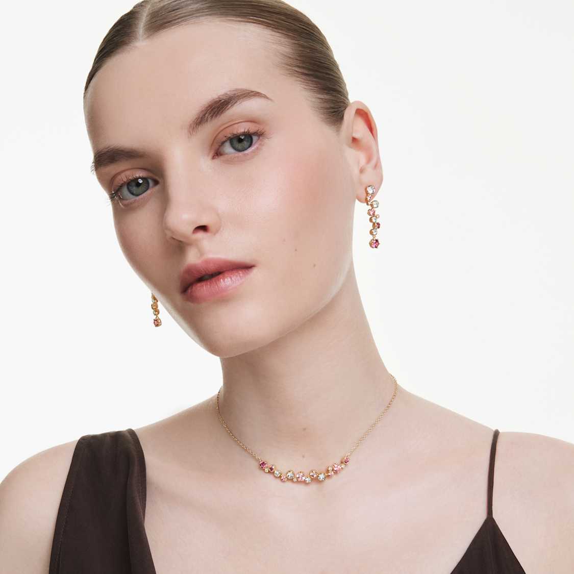 Constella set, Mixed cuts, Multicolored, Gold-tone plated by SWAROVSKI