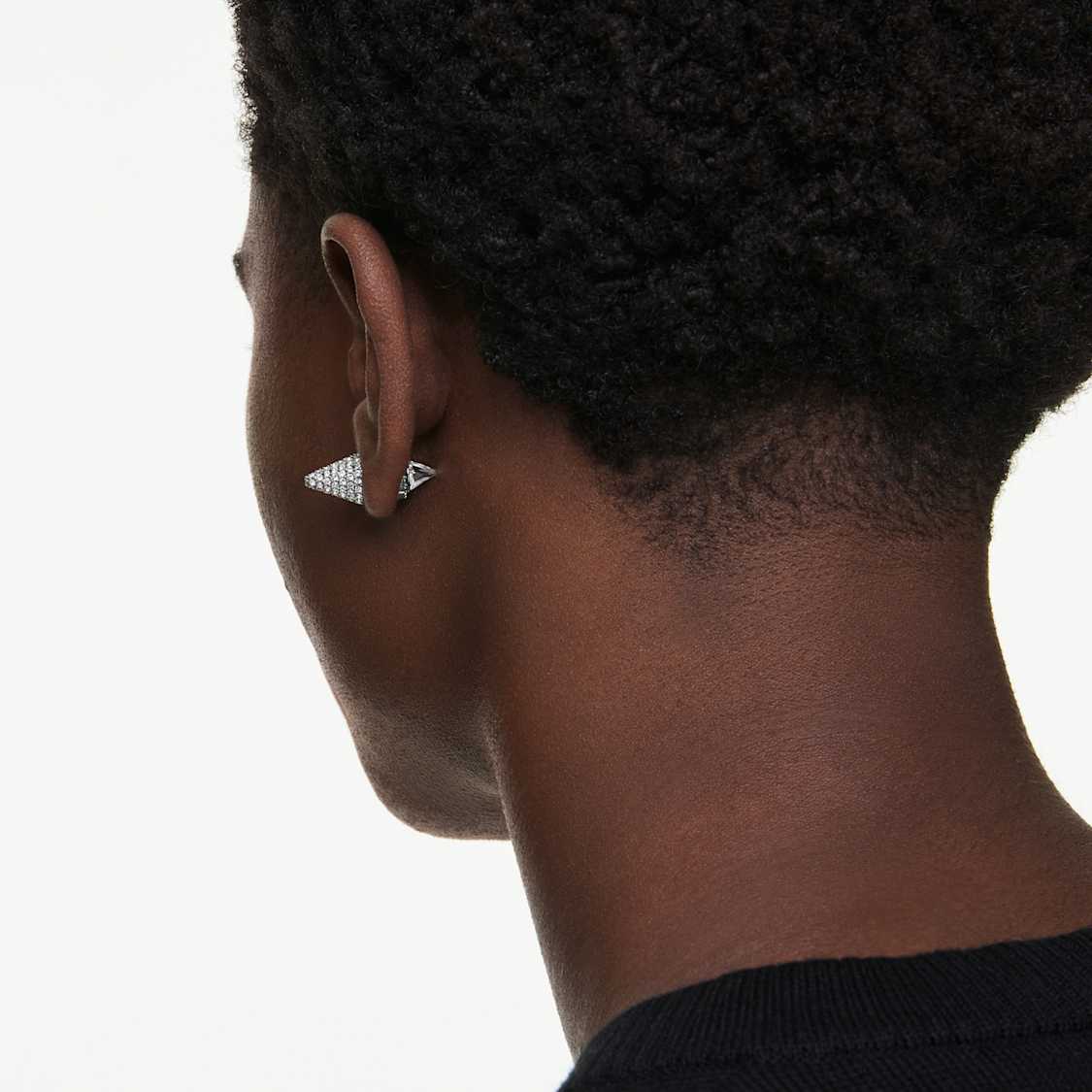 Sublima stud earrings, Spike, White, Ruthenium plated by SWAROVSKI