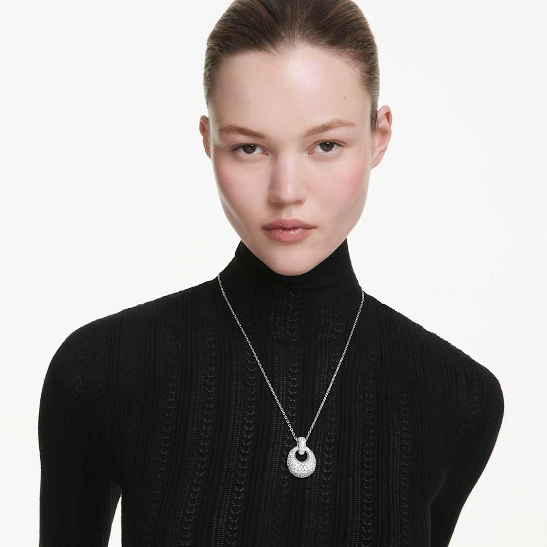 Sublima pendant, White, Rhodium plated by SWAROVSKI