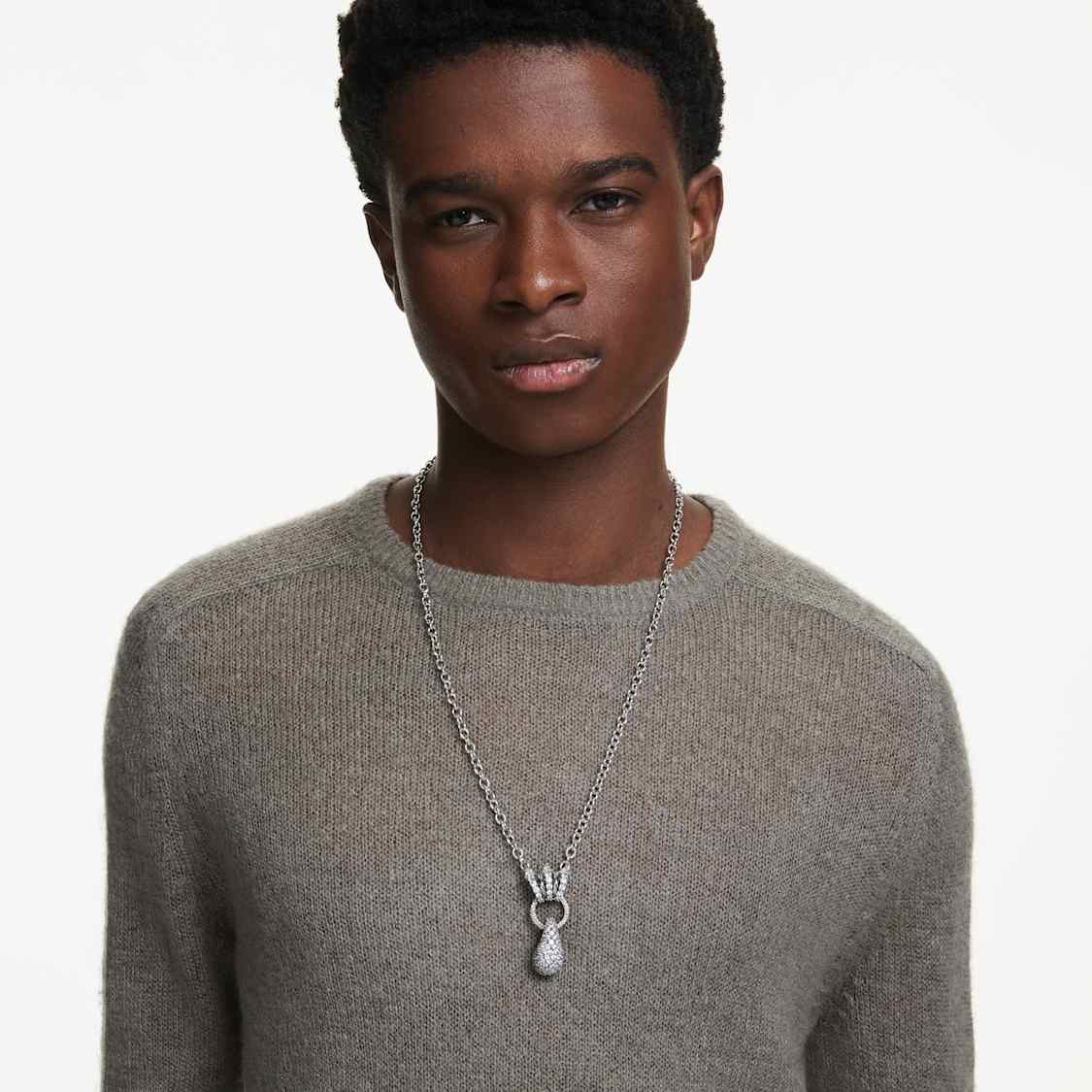 Sublima pendant, Mixed cuts, White, Ruthenium plated by SWAROVSKI