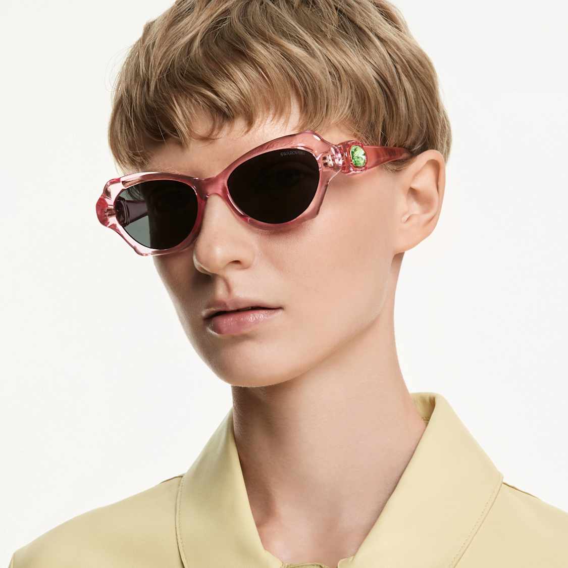 Ochelari de soare, Formă de pernă, SK6050, Roz - Swarovski, 5738140