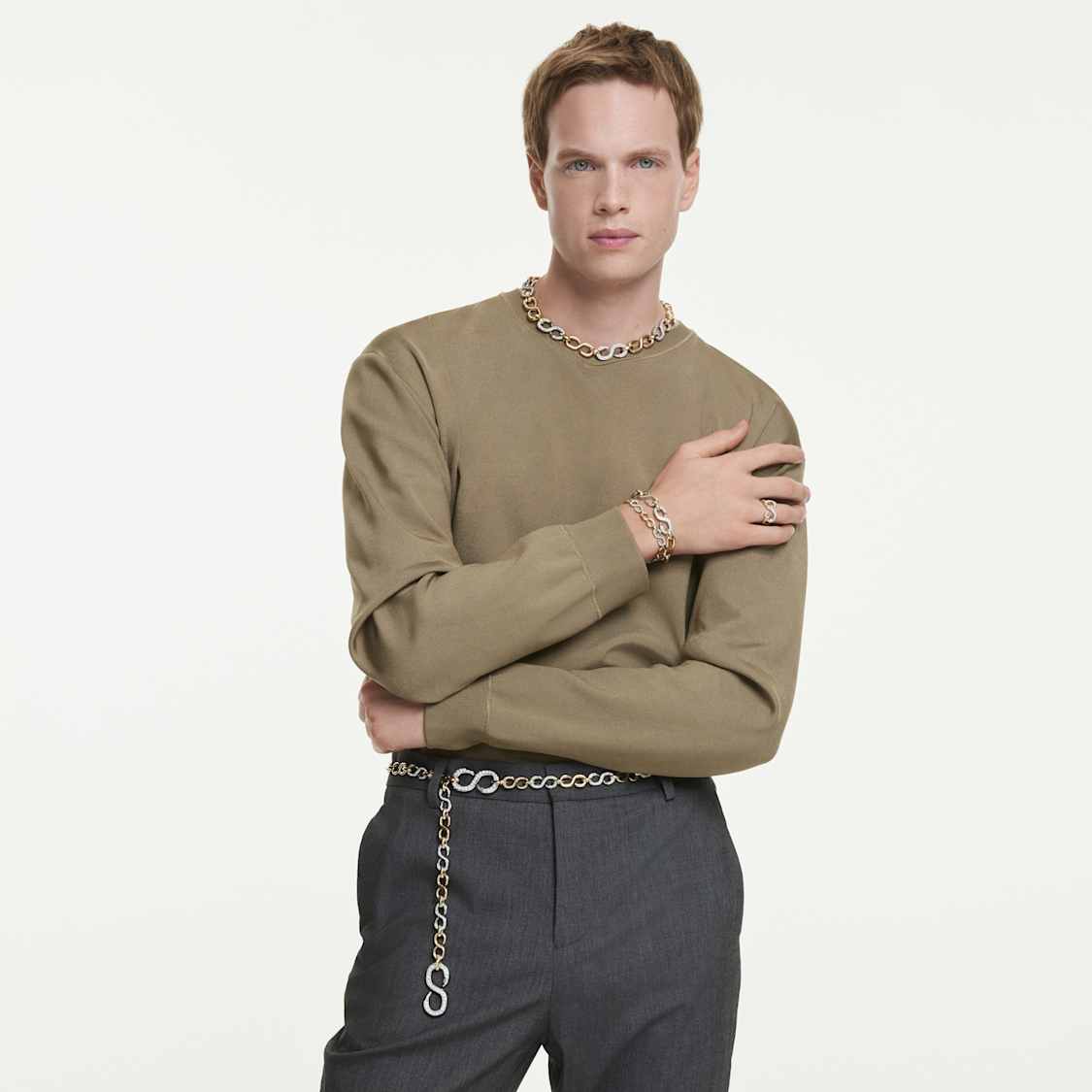 Dextera bracelet, Round cut, White, Mixed metal finish by SWAROVSKI