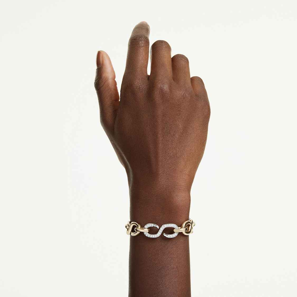 Dextera bracelet, Round cut, T-bar, White, Mixed metal finish by SWAROVSKI