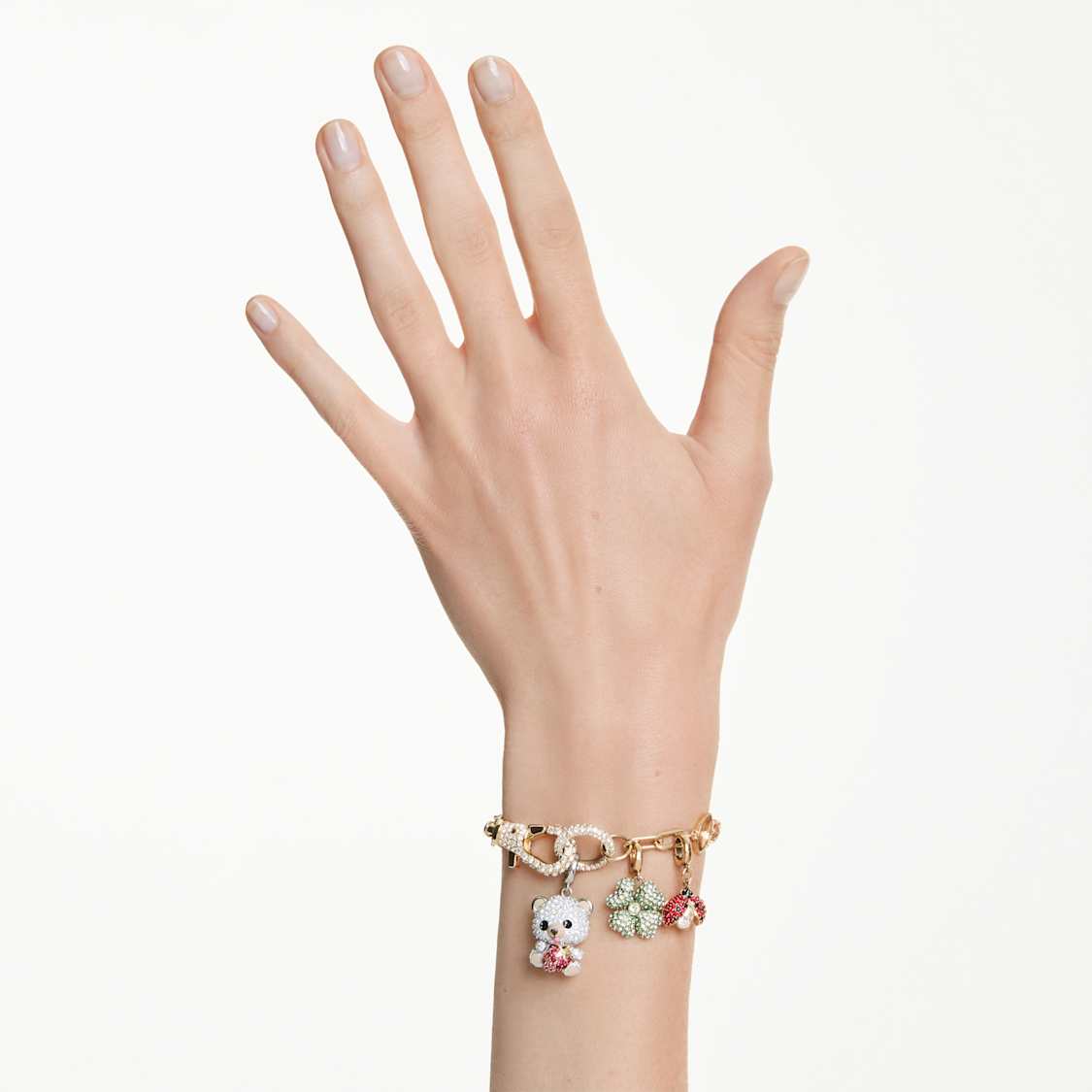 Idyllia bracelet, Mixed cuts, Mixed motifs, Multicolored, Gold-tone plated by SWAROVSKI