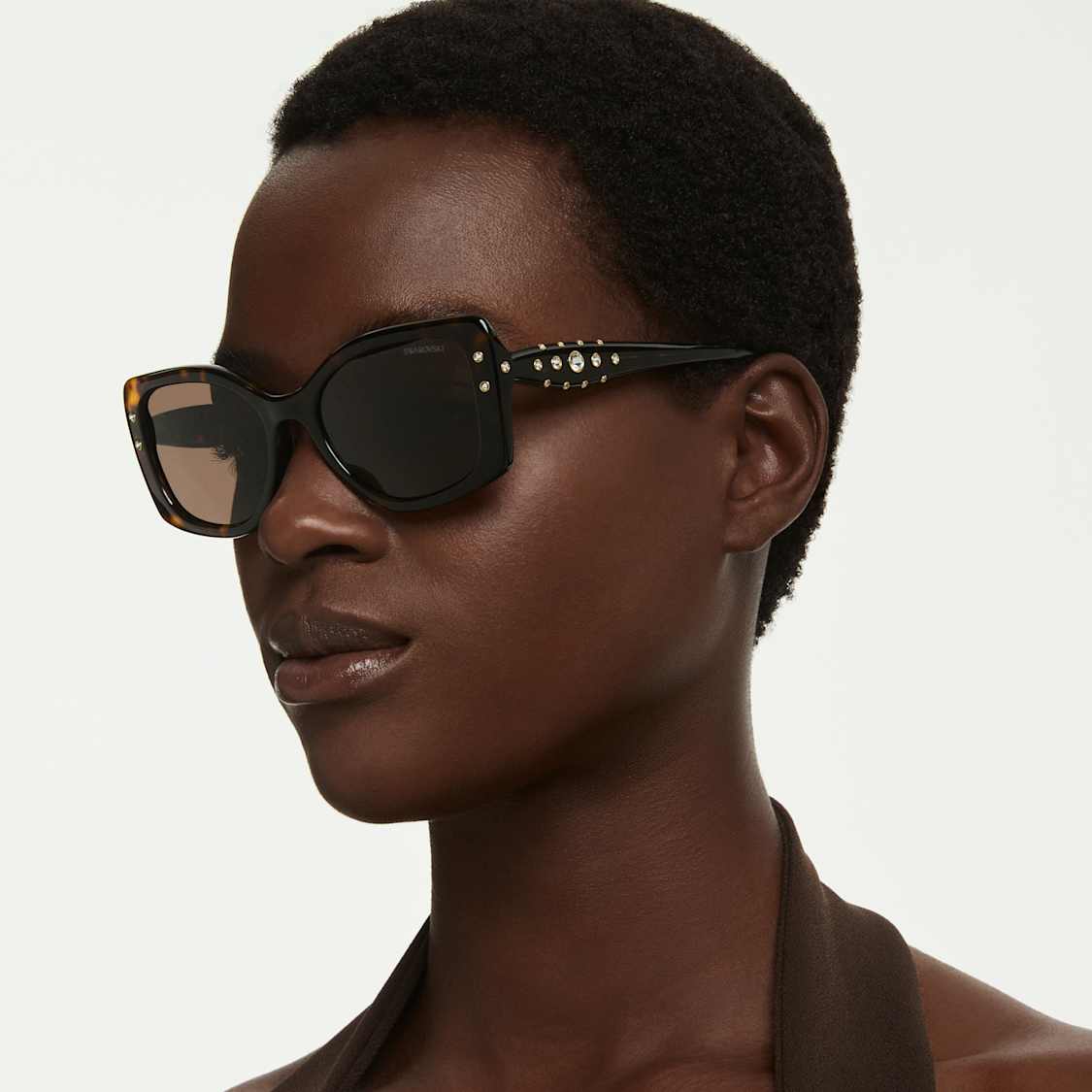 Sunglasses, Pillow shape, SK6058U, Brown by SWAROVSKI