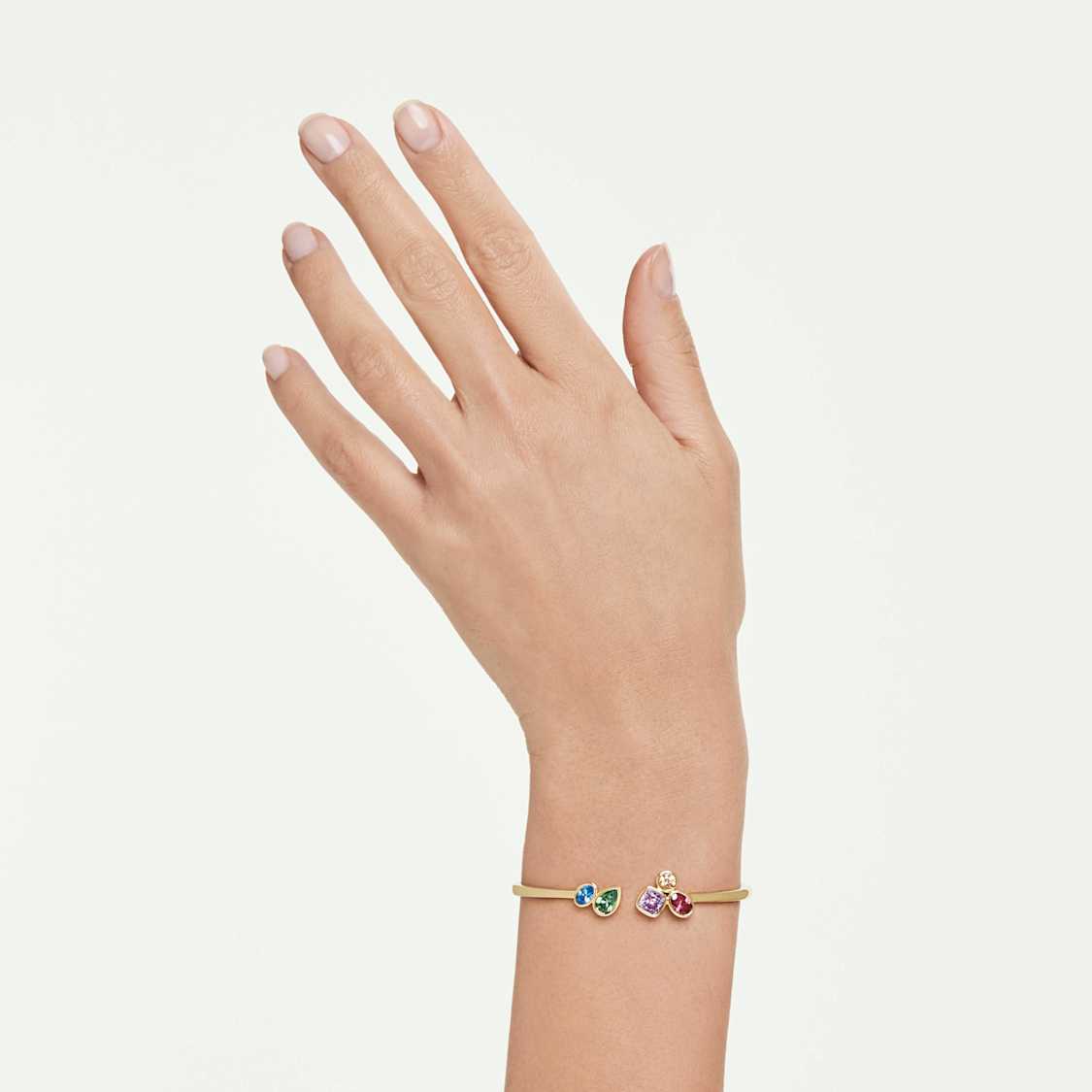 Imber bangle, Mixed cuts, Multicolored, 18K gold finish - Swarovski, 5753258