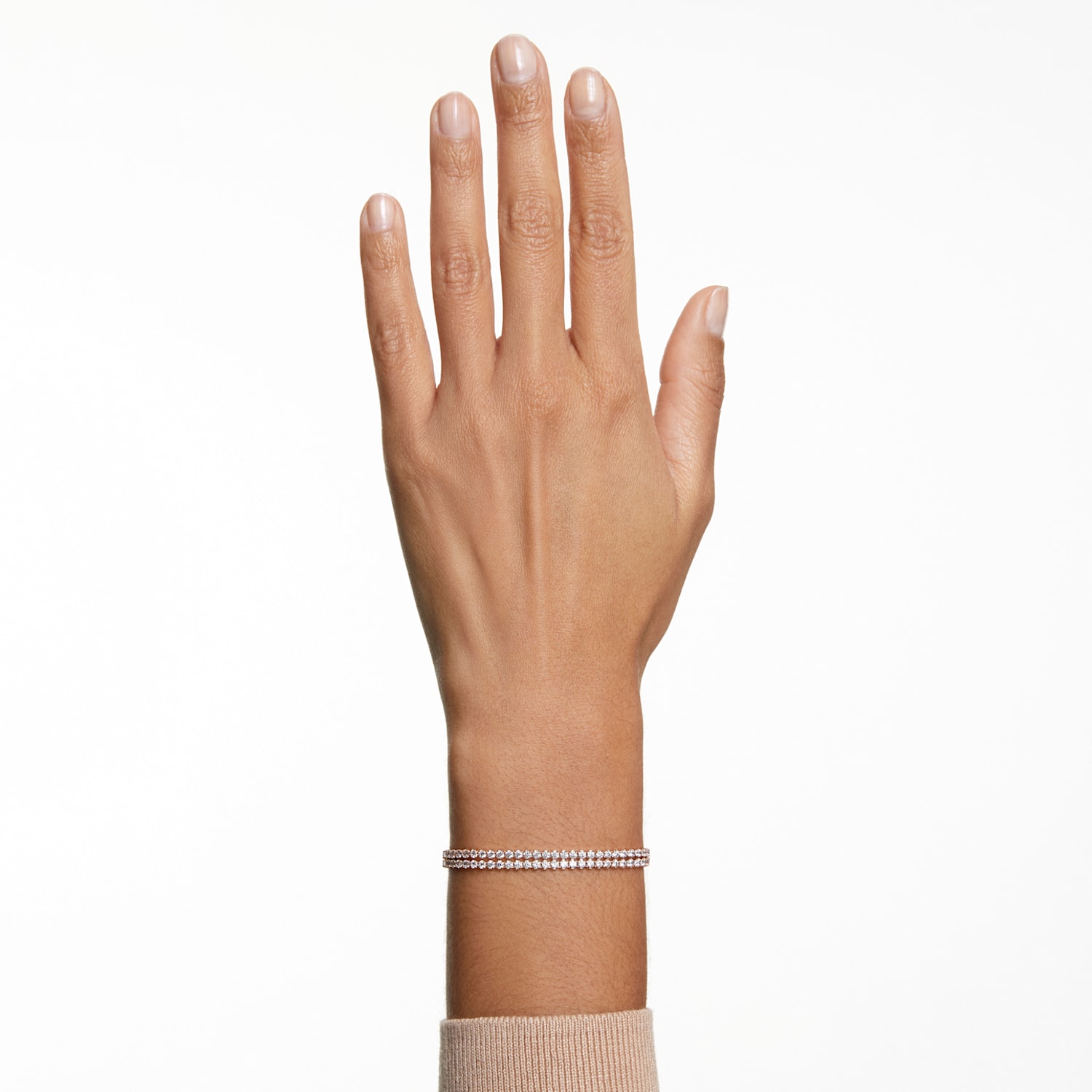 Subtle bracelet, White, Rose gold-tone plated | Swarovski