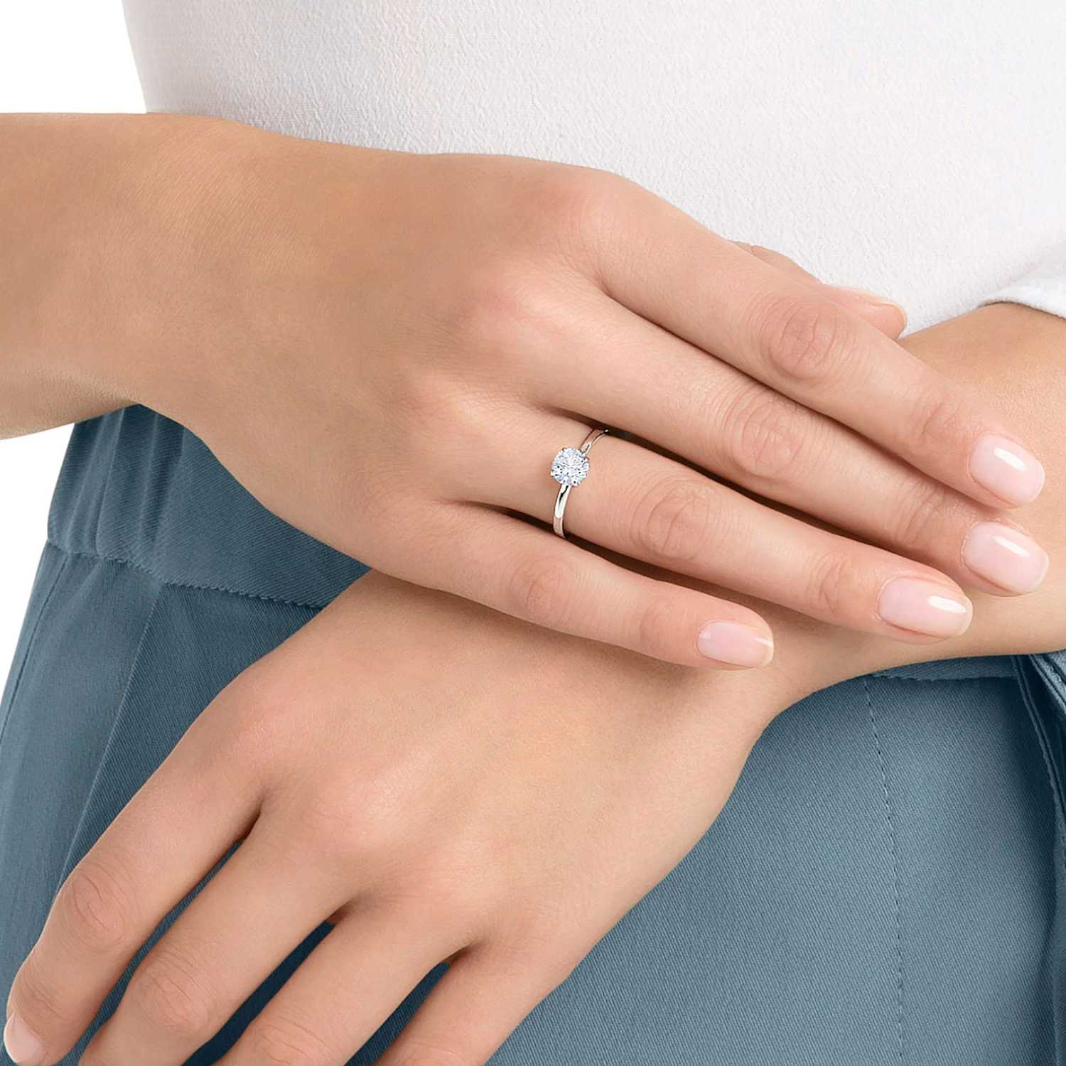 Attract Yuzuk Beyaz Rodyum Kaplama Swarovski Com