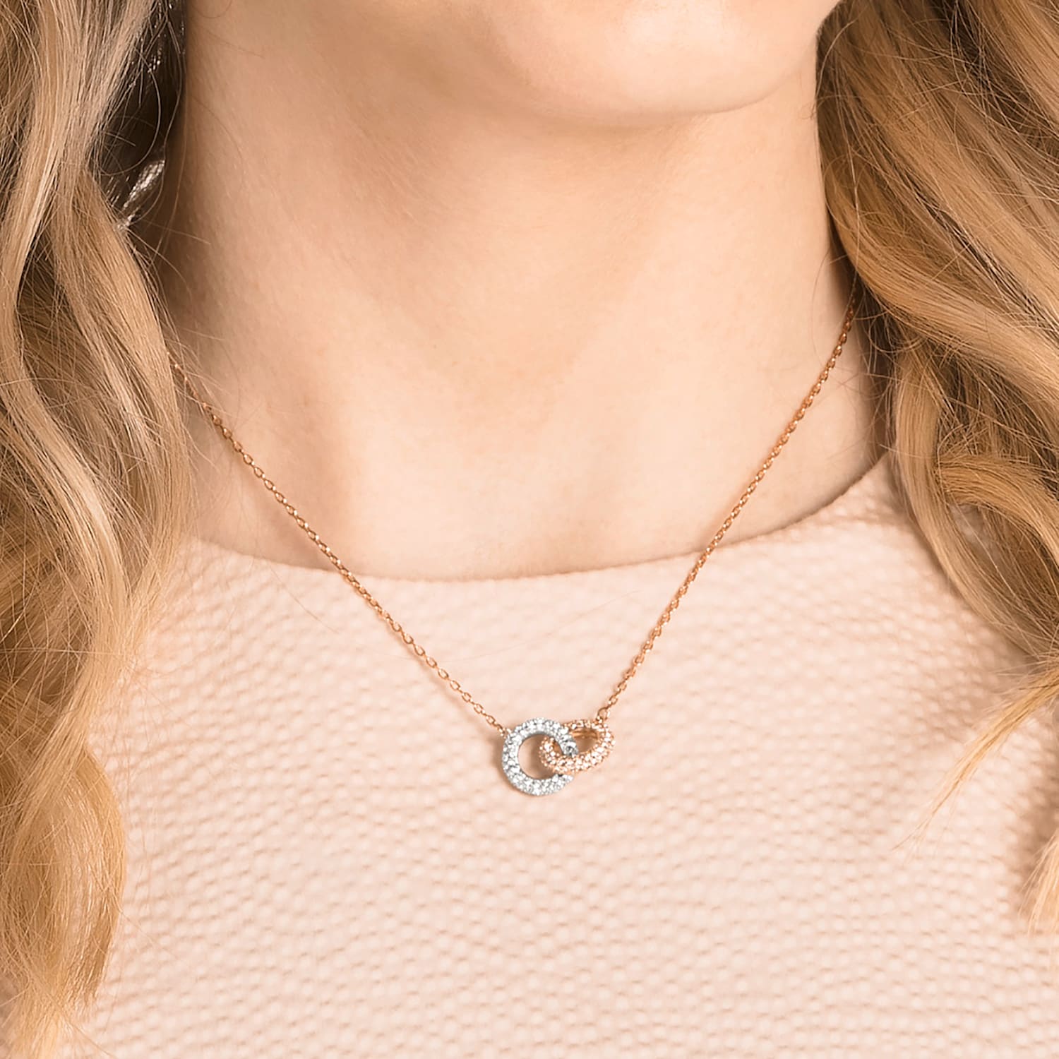 Swarovski double hotsell cross necklace