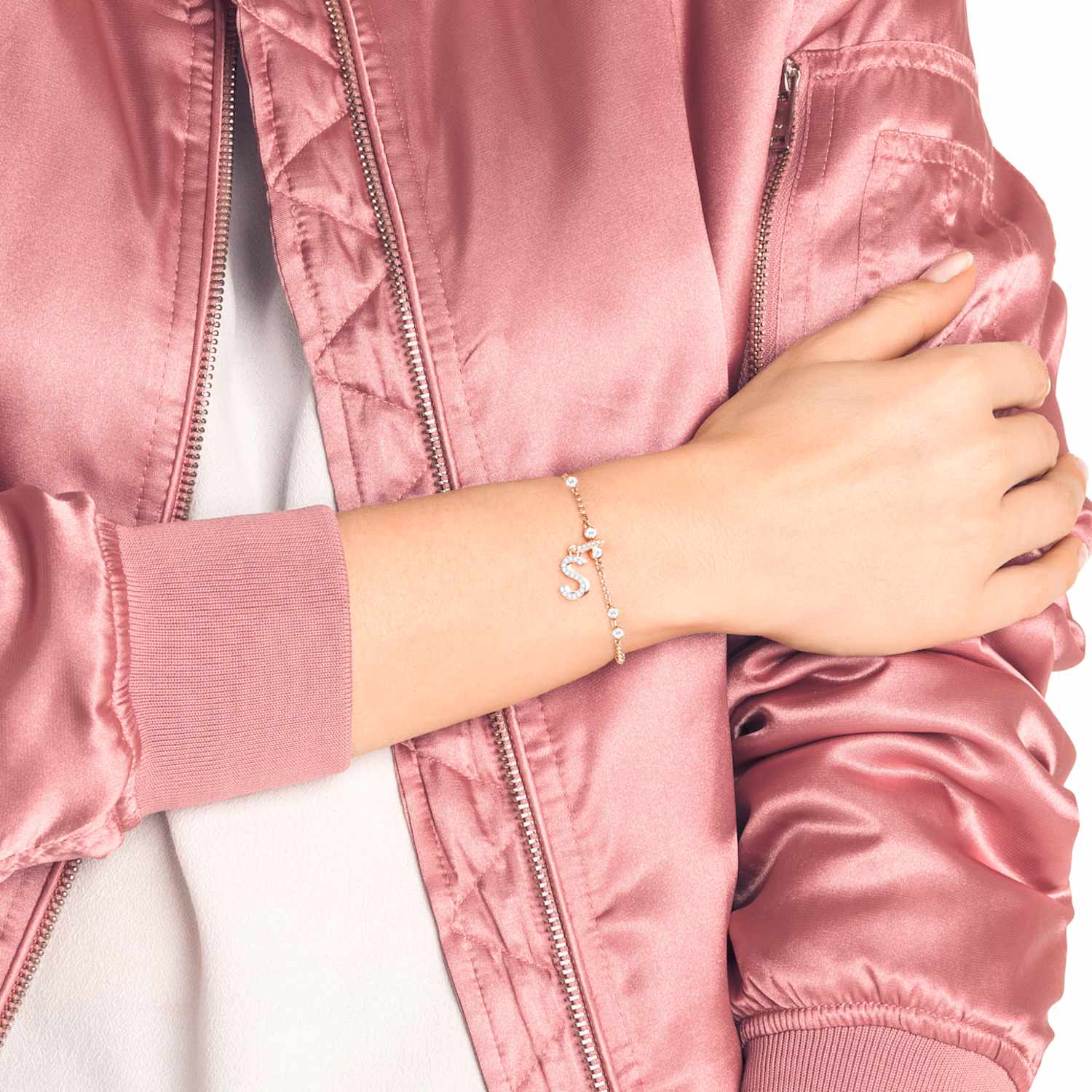 Swarovski Remix Collection Charm S, White, Rose-gold tone plated Swarovski Remix Collection Charm S, White, Rose-gold tone plated