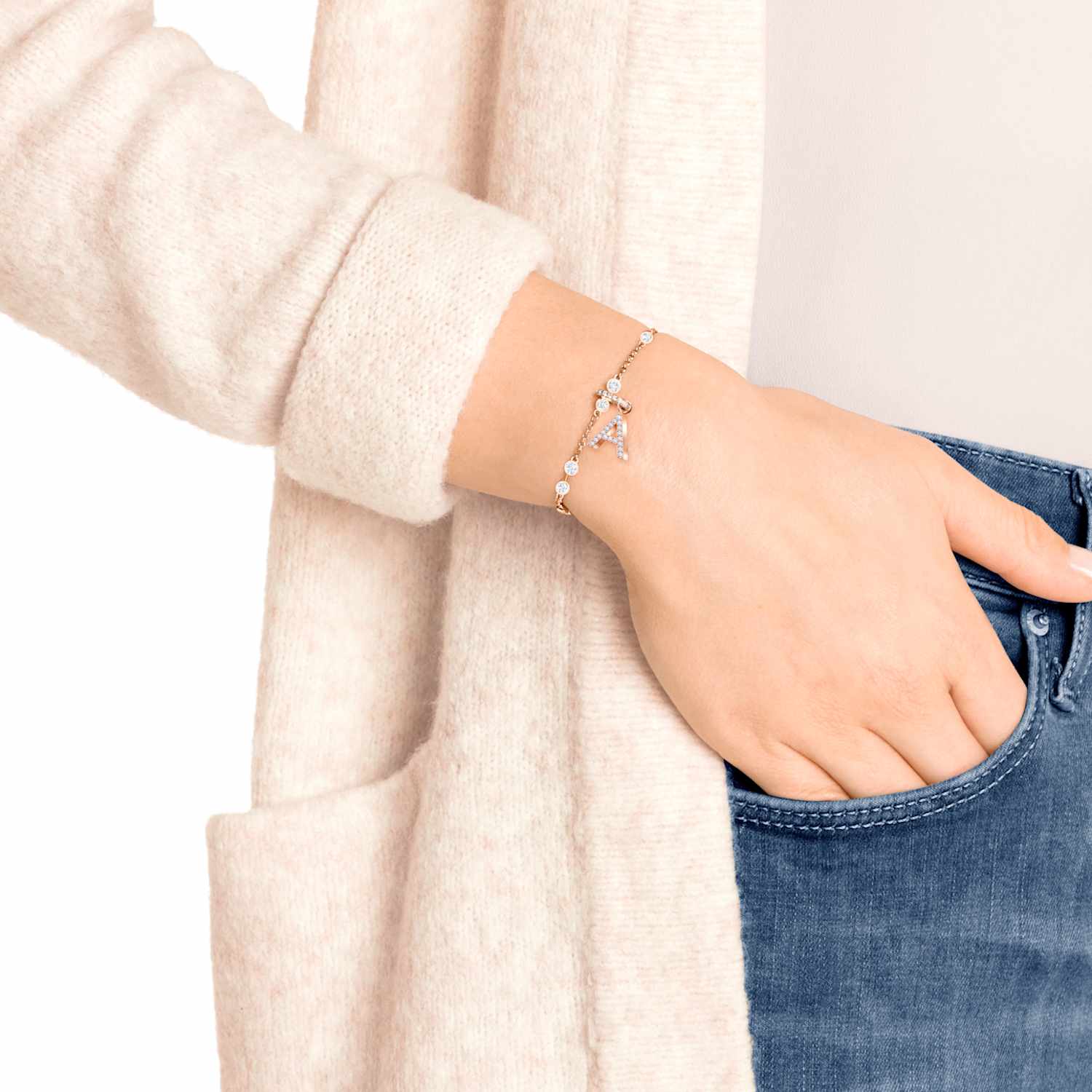 Bracelet charme swarovski clearance