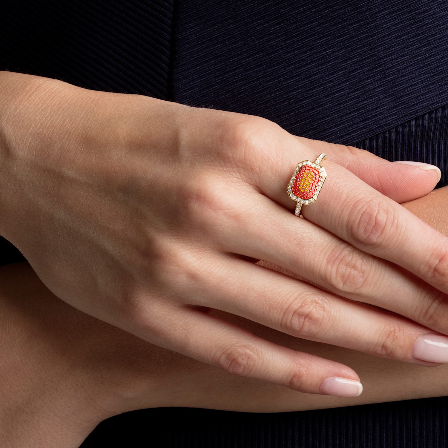 Bague No Regrets, multicolore, métal doré Bague No Regrets, multicolore, métal doré