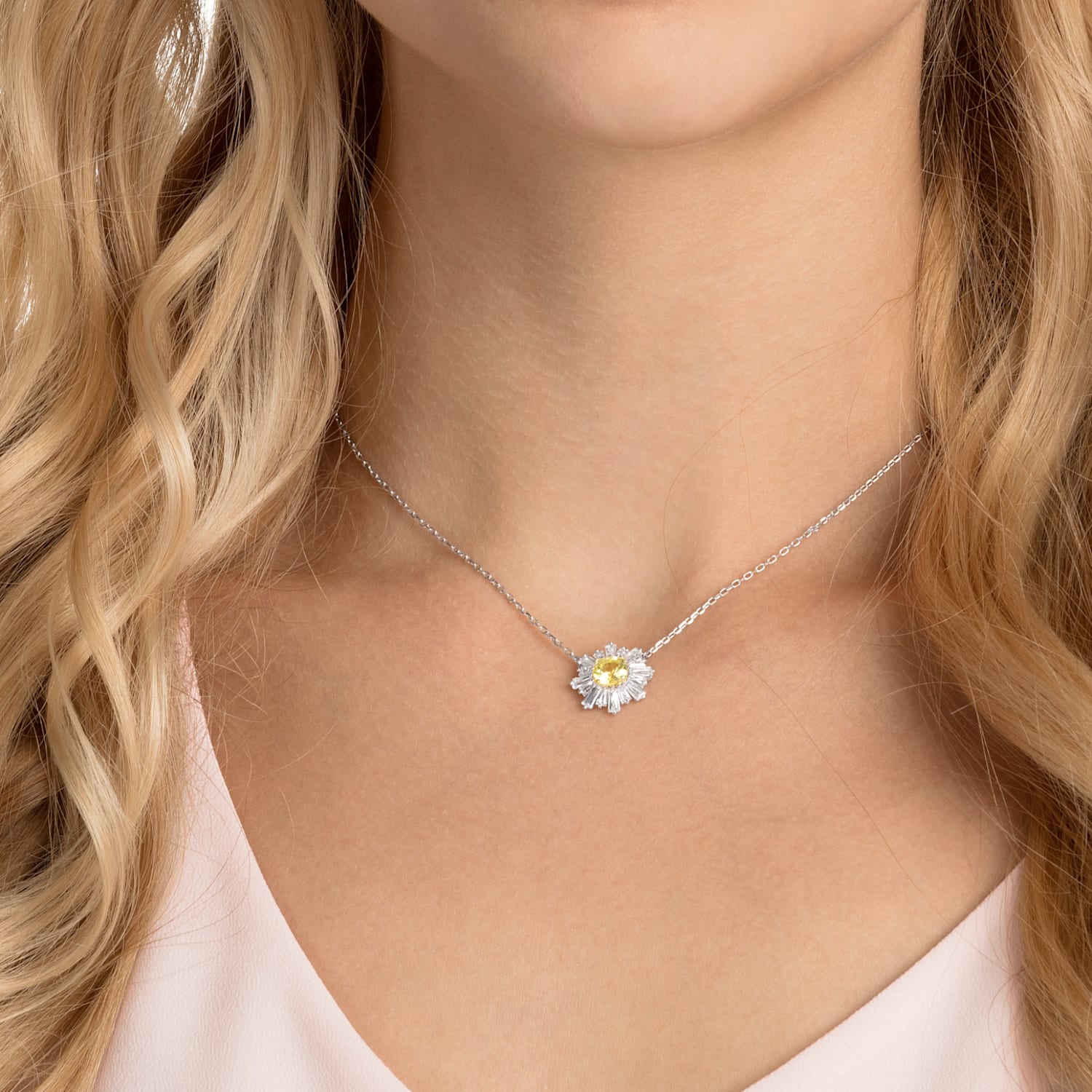 swarovski yellow crystal necklace