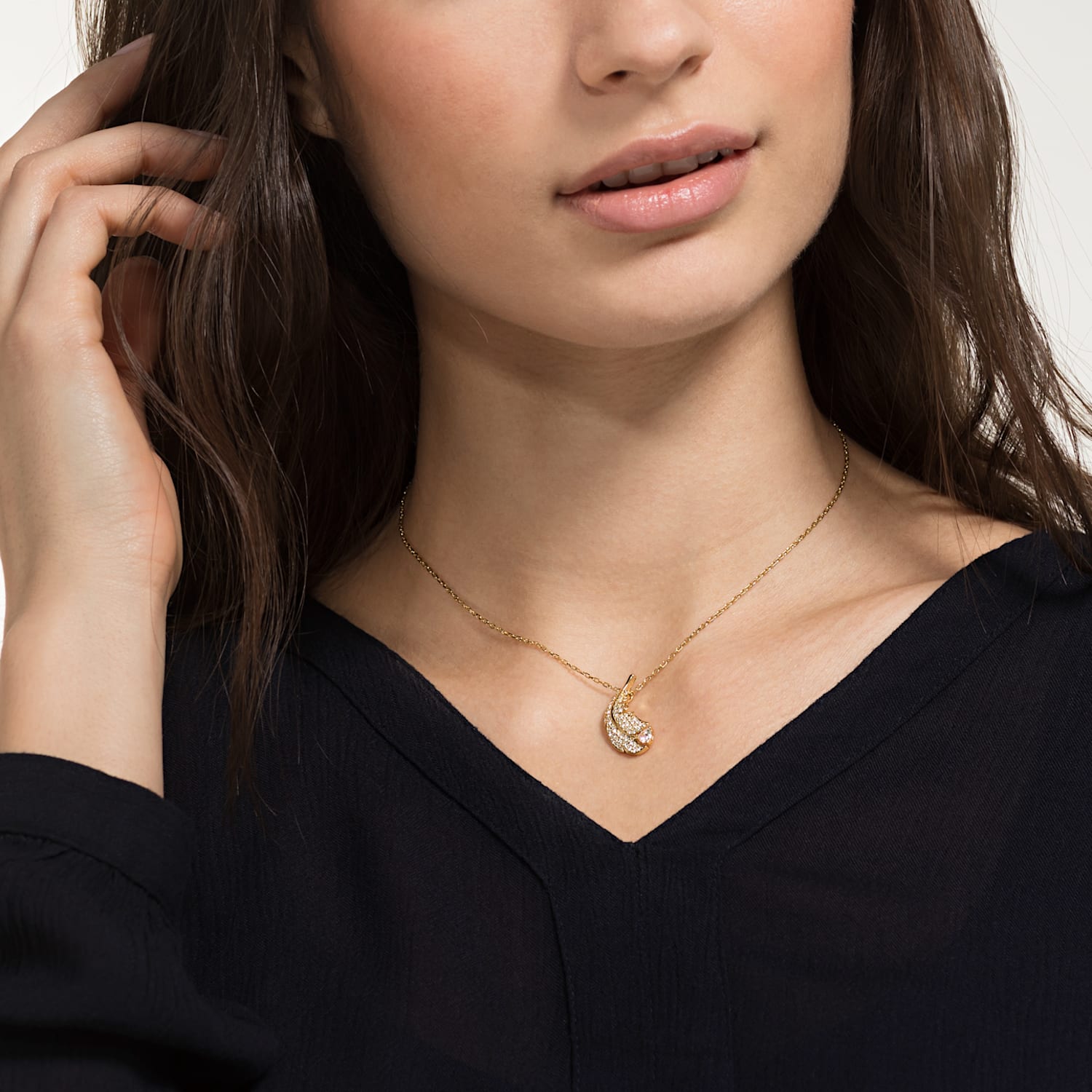 Collier doré swarovski clearance