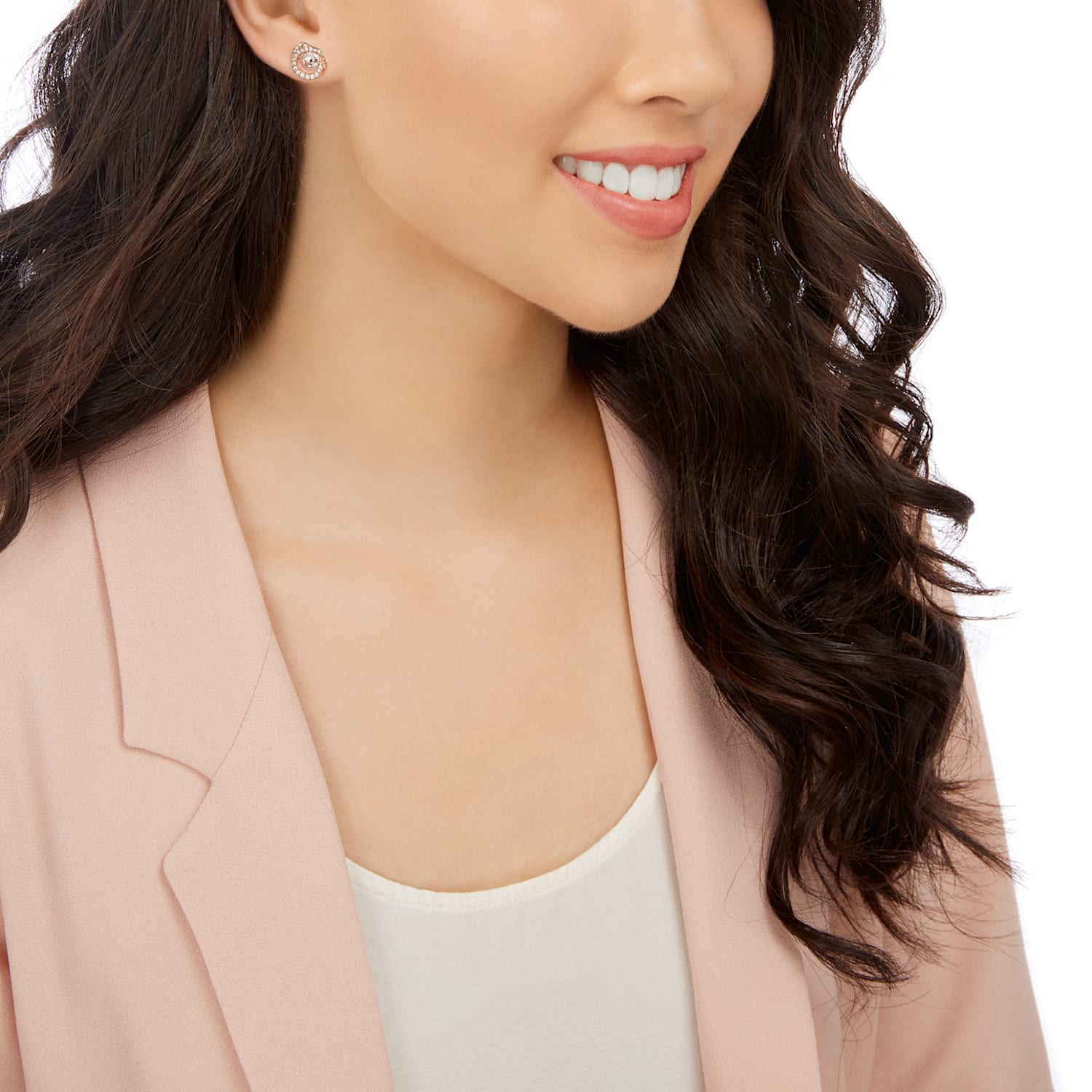 Generation スタッドピアス ホワイト ローズゴールドトーン コーティング Swarovski Com