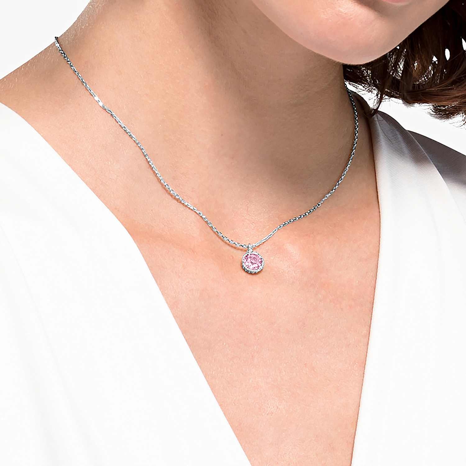 スワロフスキー SWAROVSKI ネックレス ローズゴールド 月