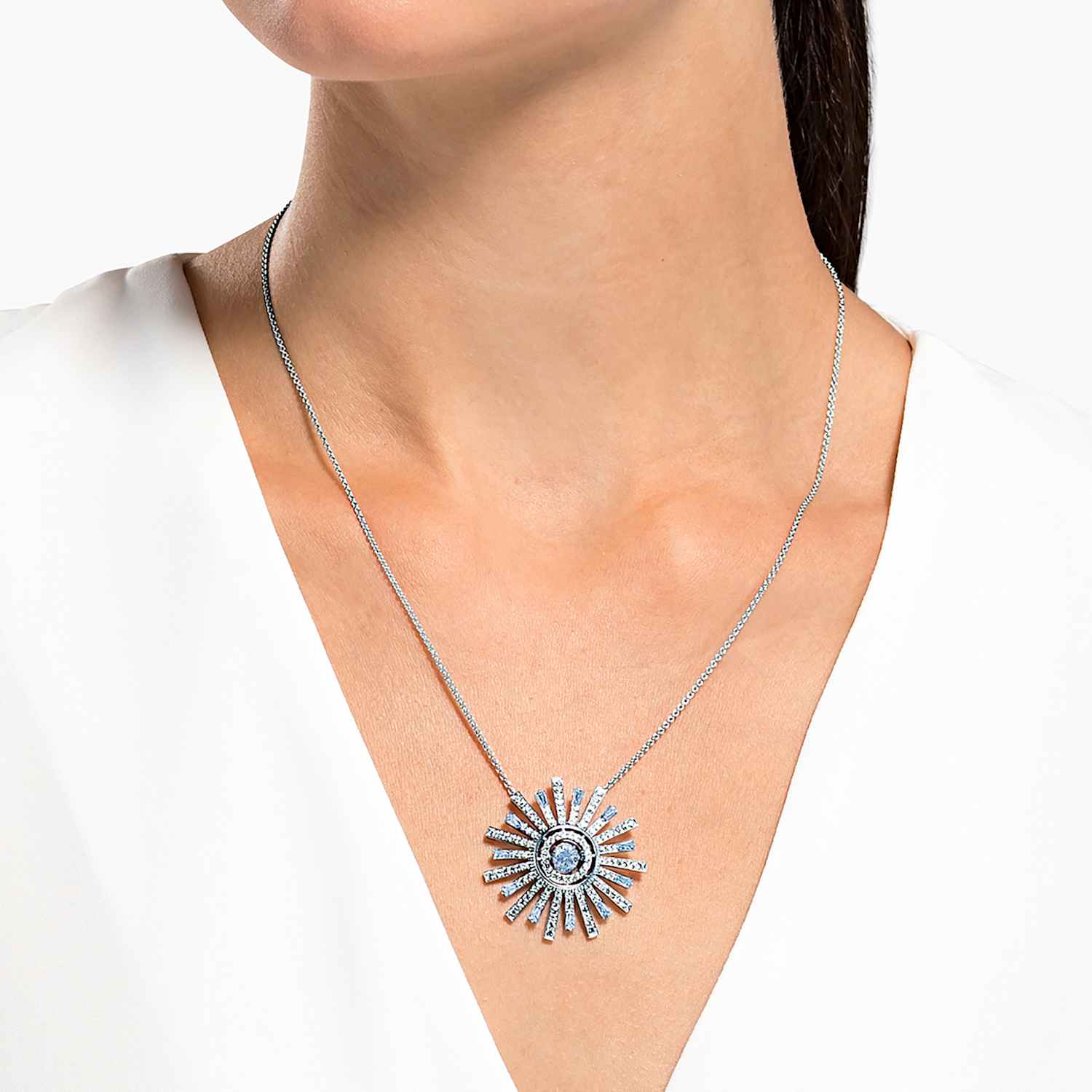 Blue, Rhodium plated | Swarovski