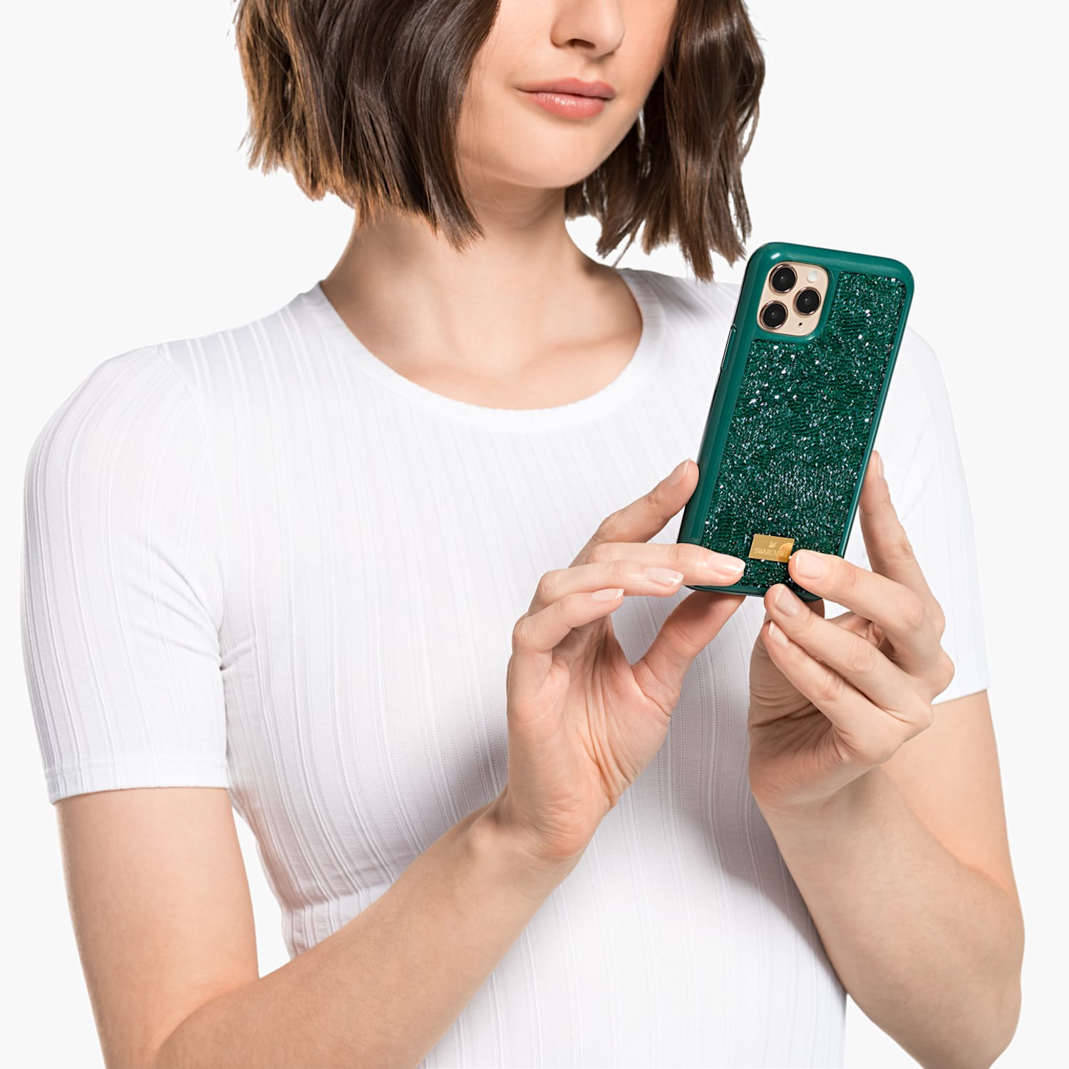 Glam Rock Smartphone Case With Bumper Iphone 11 Pro Max Green Swarovski Com