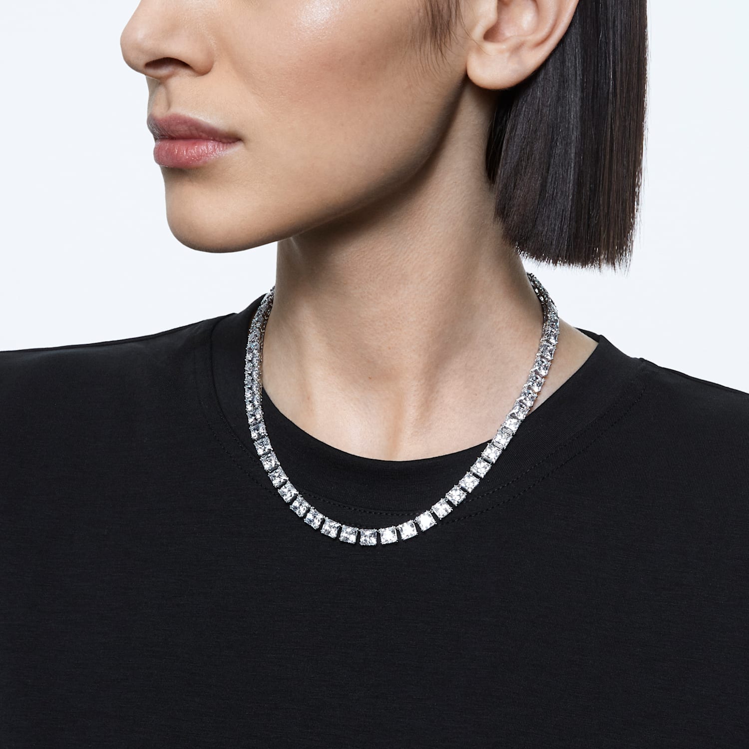 eenvoudig faillissement Garantie Millenia necklace, Square cut, White, Rhodium plated | Swarovski