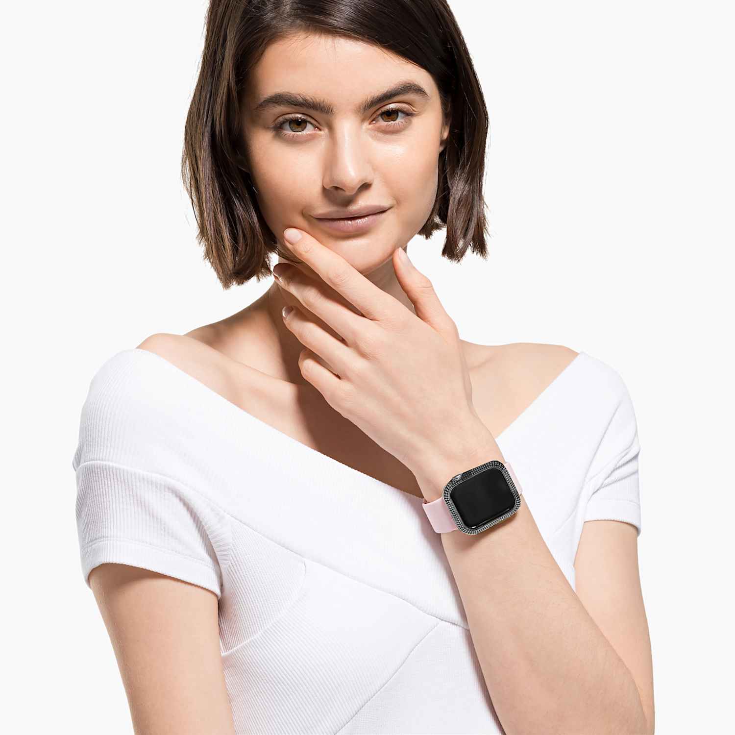 Cover compatibile con Apple Watch® Sparkling, Nero | Swarovski