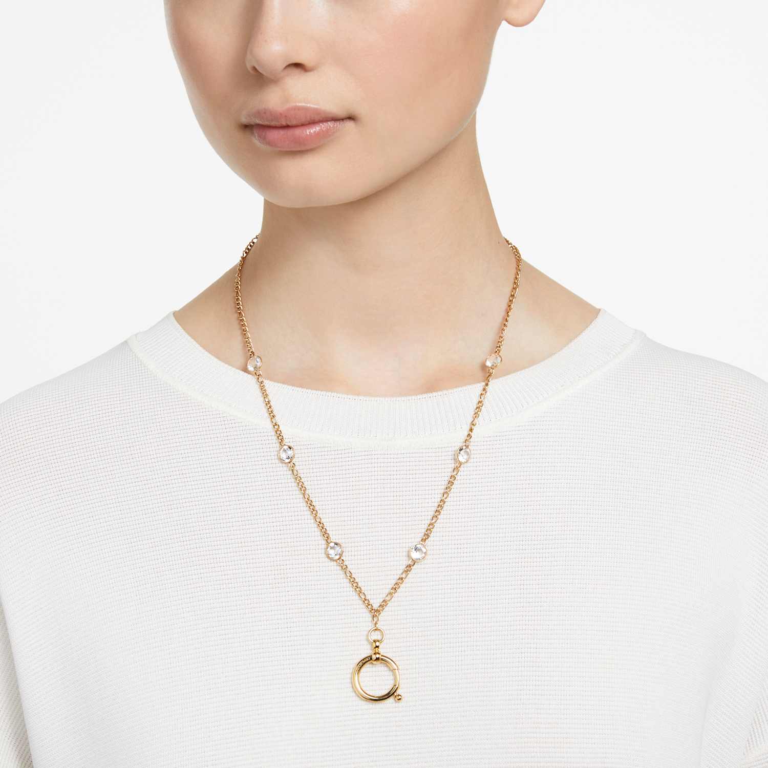 Curiosa necklace, Yellow, Gold-tone 