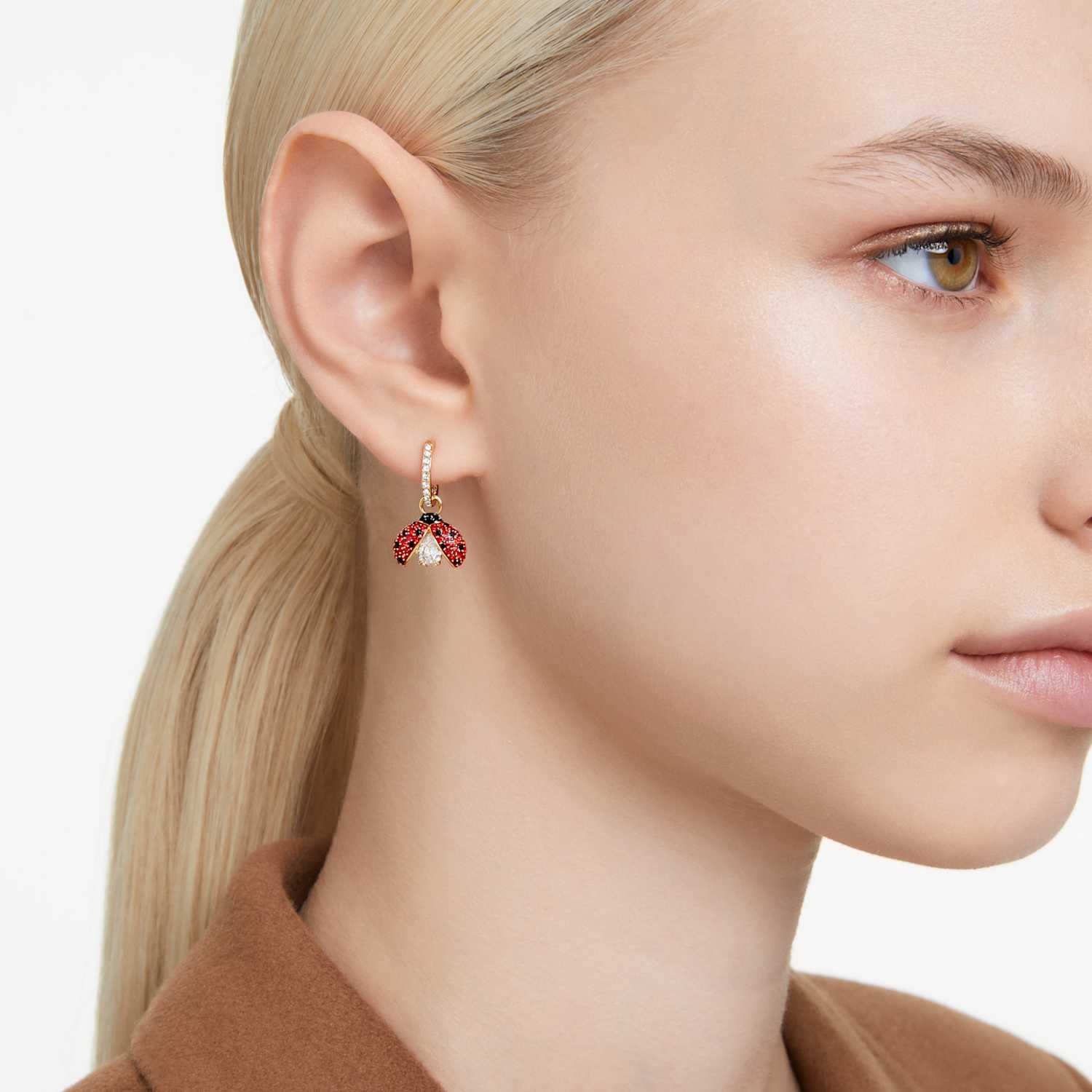 Idyllia ドロップピアス, アシンメトリーデザイン, テントウムシ