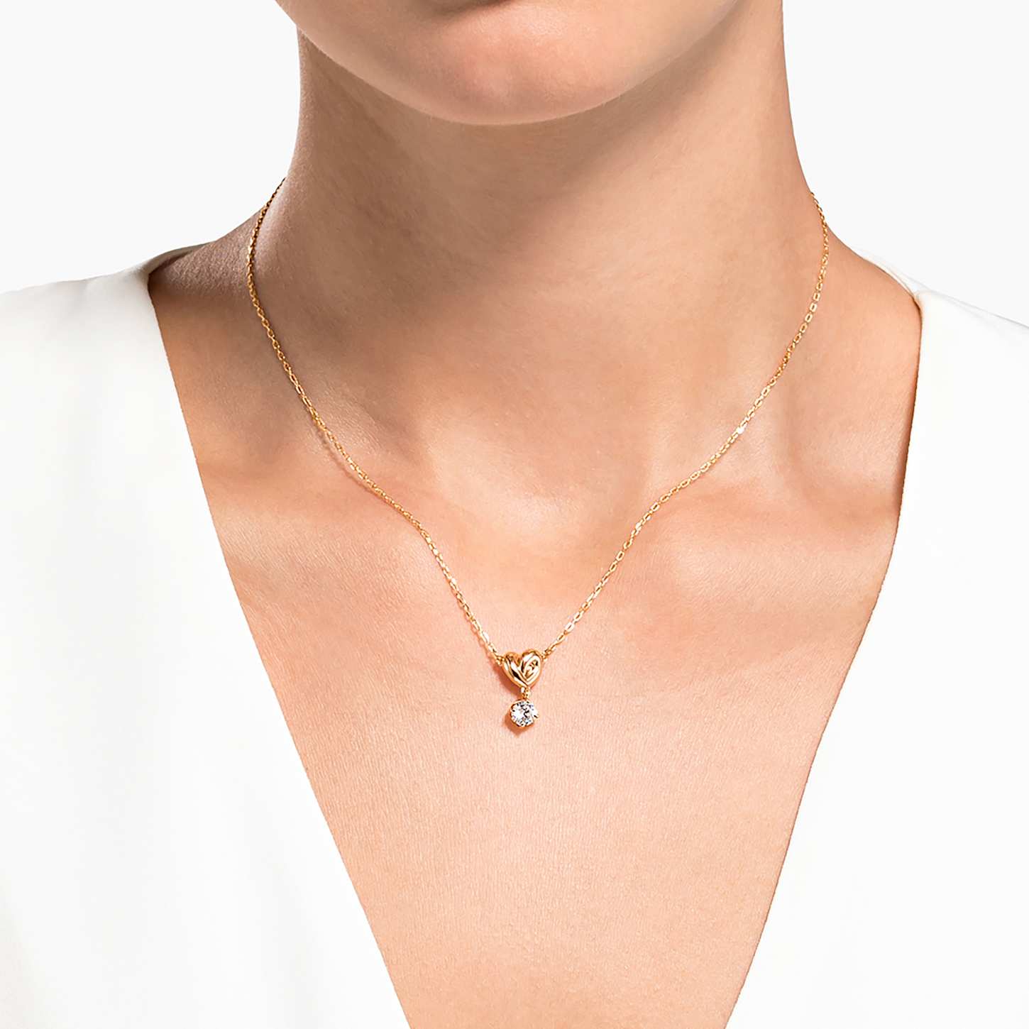 Lifelong Heart pendant, White, Rose gold-tone plated | Swarovski Lifelong Heart pendant, White, Rose gold-tone plated | Swarovski