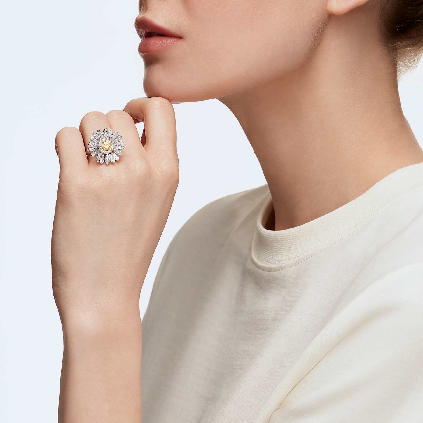 Eternal Flower Ring, Yellow, Mixed metal finish