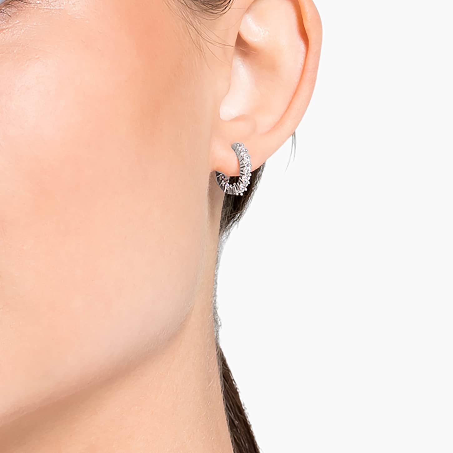 Hoop swarovski earrings clearance