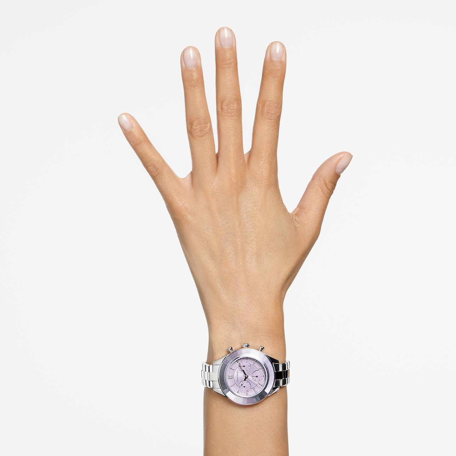 Octea lux sport Uhr, Schweizer Produktion, Metallarmband, Violett