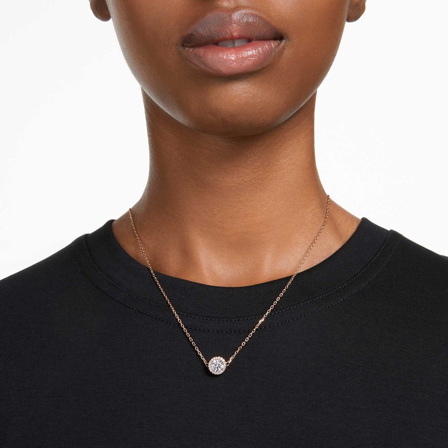 swarovski una angelic ペンダント Una Angelic pendant, Round cut, White, Rhodium plated | Swarovski