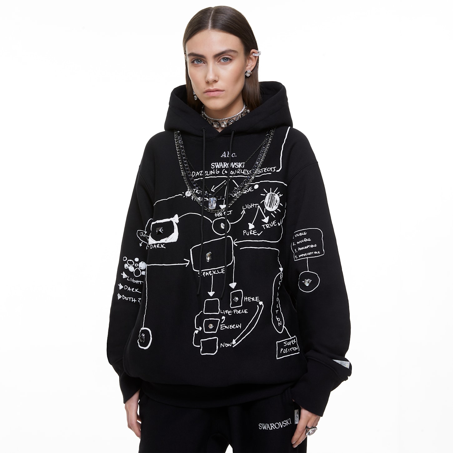 ADVISORY BOARD CRYSTALS, Dazzling Colorless Objects hoodie, Black ...